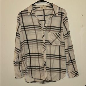 cloth & stone button down stripe top size large